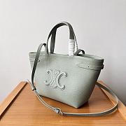 Celine Mini Cabas Anais Triomphe Calfskin Light Green 20x21x10cm - 2