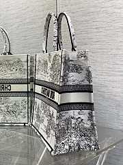 Dior Large Book Tote White Black Toile de Jouy Scotland 42x18x35cm - 4