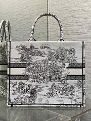 Dior Large Book Tote White Black Toile de Jouy Scotland 42x18x35cm - 2