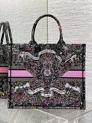 Dior Large Book Tote Black Multicolor Around the World 42x18x35cm - 6