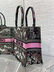 Dior Medium Book Tote Black Multicolor Around the World 36x18x28cm - 6