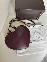 Alaia Le Coeur Shoulder Bag Red Wine 21x17x5cm - 1