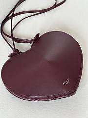 Alaia Le Coeur Shoulder Bag Red Wine 21x17x5cm - 2