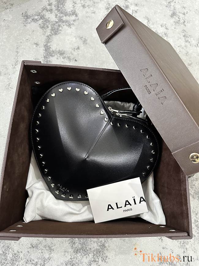 Alaia Le Coeur Studded Black Heart Bag 21x17x5cm - 1