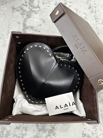 Alaia Le Coeur Studded Black Heart Bag 21x17x5cm