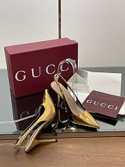 Gucci Signoria Slingback Pump Gold Heel 10.5cm - 3