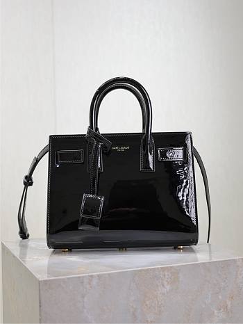 YSL Sac De Jour Bag Black Patent 22x18x10.5cm