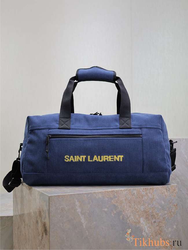 YSL Duxx Duffle Bag Medium Blue 50x26cm - 1