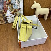 Hermes Kelly 19 Bag Yellow Crocodile Silver 19cm - 4