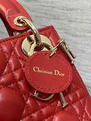 Dior Mini Lady Bag Red Gold 17cm - 6