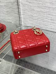 Dior Mini Lady Bag Red Gold 17cm - 5