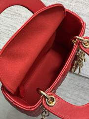 Dior Mini Lady Bag Red Gold 17cm - 4