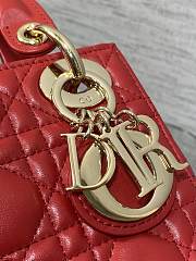 Dior Mini Lady Bag Red Gold 17cm - 3