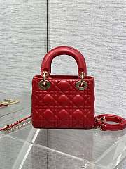 Dior Mini Lady Bag Red Gold 17cm - 2