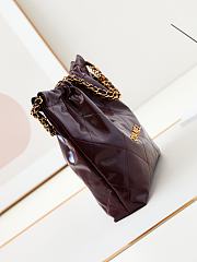 Chanel 22 Handbag Red Wine Gold 35x37x7cm - 2