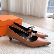 Hermes Kiara Brown Pump 4cm - 4