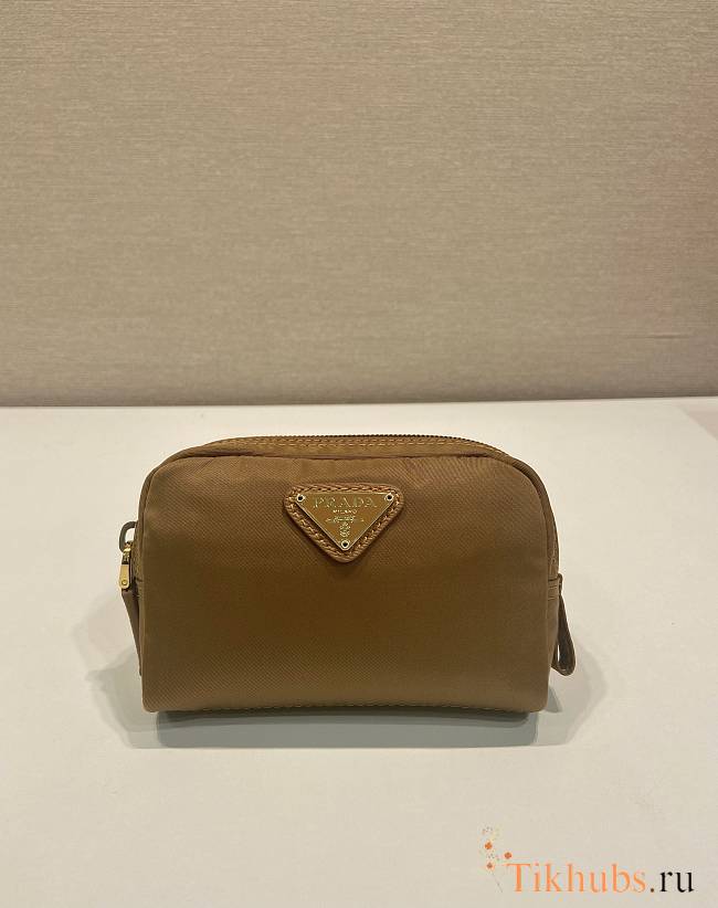 Prada Nylon Pouch Brown 12x8x3.5cm - 1