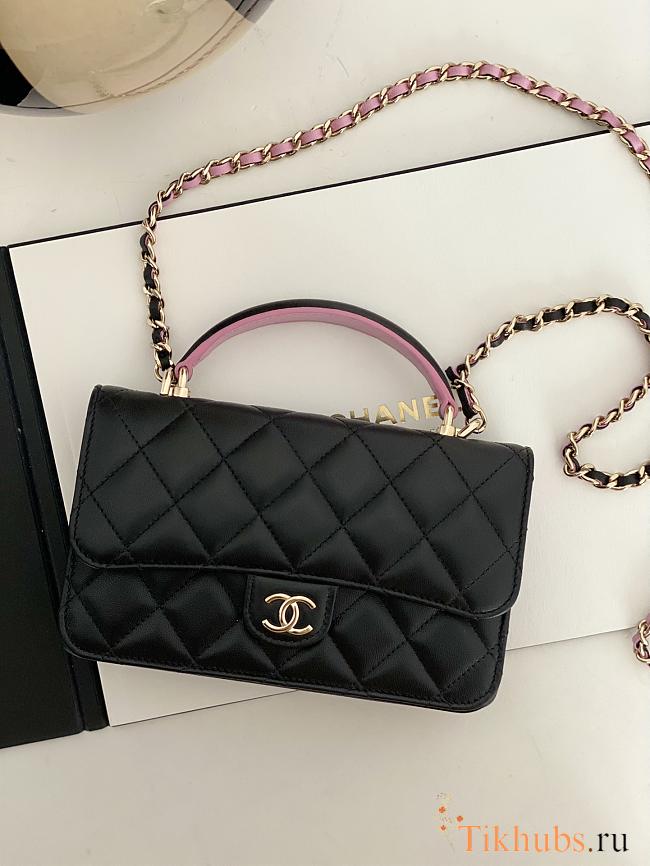 Chanel 23P Woc Flap Bag Black Pink Lambskin 17cm - 1