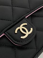 Chanel 23P Woc Flap Bag Black Pink Lambskin 17cm - 3