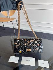 Chanel 2.55 Flap Bag Black Lambskin 25x6x16cm - 1