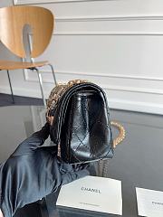 Chanel 2.55 Flap Bag Black Lambskin 25x6x16cm - 6