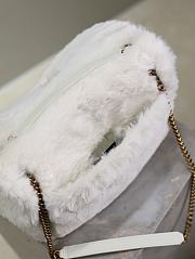 YSL Niki Bag Fur White 28x20x8.5cm - 3