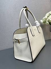 Prada Medium Leather White Tote Bag 32x23.5x16cm - 5