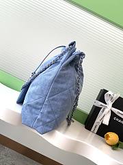 Chanel 22 Handbag Blue Denim 35x37x7cm - 2