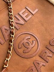 Chanel Shopping Bag Shearling Lambskin Gold Brown 38cm - 6