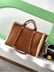 Chanel Shopping Bag Shearling Lambskin Gold Brown 38cm - 3