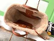 Chanel Shopping Bag Shearling Lambskin Gold Brown 38cm - 5