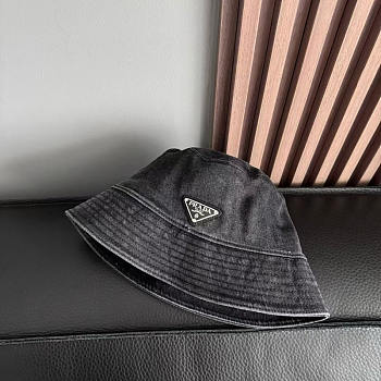 Prada Denim Bucket Hat In Black