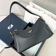 Prada Aimee Medium Leather Shoulder Bag Black 31x18x10cm - 1