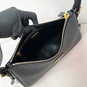 Prada Aimee Medium Leather Shoulder Bag Black 31x18x10cm - 4