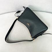 Prada Aimee Medium Leather Shoulder Bag Black 31x18x10cm - 3