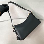 Prada Aimee Medium Leather Shoulder Bag Black 31x18x10cm - 2