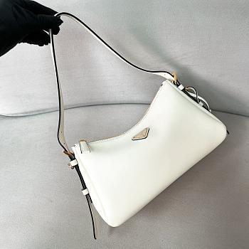 Prada Aimee Medium Leather Shoulder Bag White 31x18x10cm