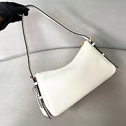 Prada Aimee Medium Leather Shoulder Bag White 31x18x10cm - 5