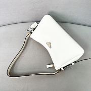 Prada Aimee Medium Leather Shoulder Bag White 31x18x10cm - 3