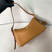 Prada Aimee Medium Leather Shoulder Bag Cognac 31x18x10cm - 6