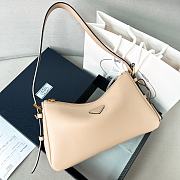 Prada Aimee Medium Leather Shoulder Bag Beige 31x18x10cm - 1