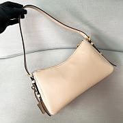 Prada Aimee Medium Leather Shoulder Bag Beige 31x18x10cm - 4