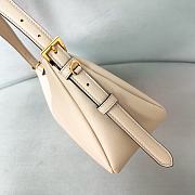 Prada Aimee Medium Leather Shoulder Bag Beige 31x18x10cm - 3