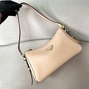 Prada Aimee Medium Leather Shoulder Bag Beige 31x18x10cm - 2