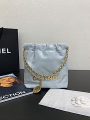 Chanel Mini 22 Handbag Light Blue Gold 20cm - 1