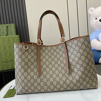 Gucci GG Emblem Medium Tote Bag Brown 38x25x15cm