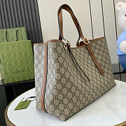 Gucci GG Emblem Medium Tote Bag Brown 38x25x15cm - 4