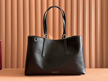 Gucci GG Emblem Medium Tote Bag Full Black 38x25x15cm