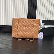 Chanel Shopping Tote Bag Caramel Lambskin Gold 32x24x12cm - 1