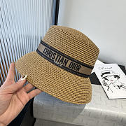 Dior D-Bobby Brim Hat Straw Black - 1